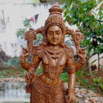 Teak wood God Vishu) 24 inch (height) X 8 inch Width X 6 inch Depth unique art work by Rahul Handicrft artist Sadashivan