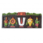 WOODEN WALL PANEL ENAMEL PAINTED TEMPLE ART OF THAMILNADU ARTIST CREATION  3FT X 15 INCH X 2 INCH