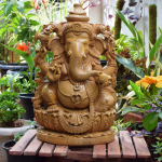 WHITE WOOD 18 INCH GANESH FULL HAND MADE CRAFT 