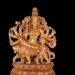 UNIQUE HAND MADE DURGA  32.5 INCH HEIGHT X 24 INCH WIDTH X 10 INCH DEPTH CURVED BY SADASHIVAN 