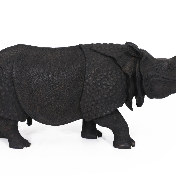 Wooden Indian Rhinoceros 12 inch (Rain Tree wood)