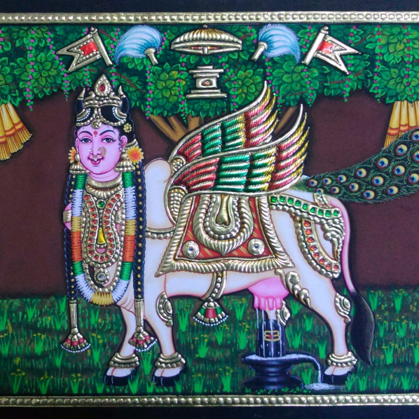 Thanjavur painting Gomadha small size