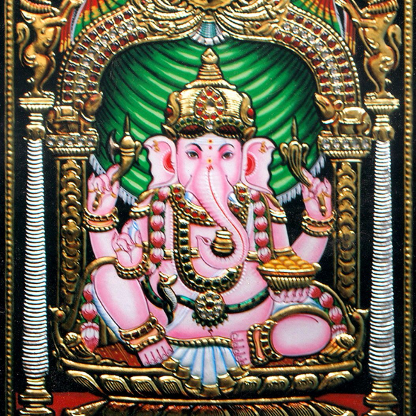 Thanjavur painting Ganesh 15 inch X 12 inch 