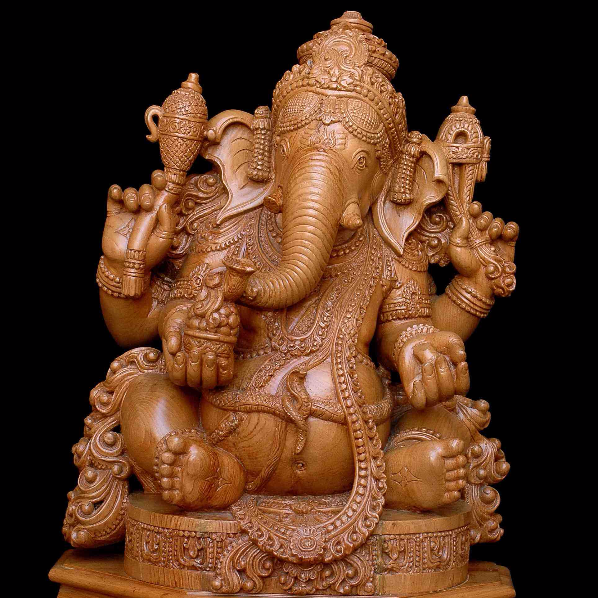 Teak wood Ganesh Big size 32 inches