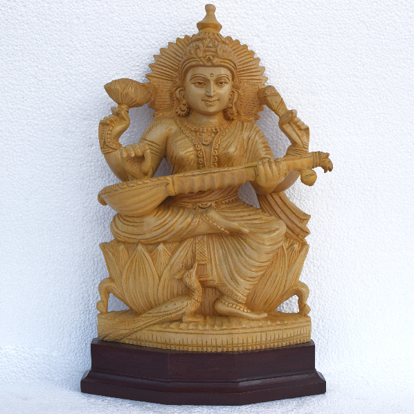 White wood 12 inch Sarswathi 