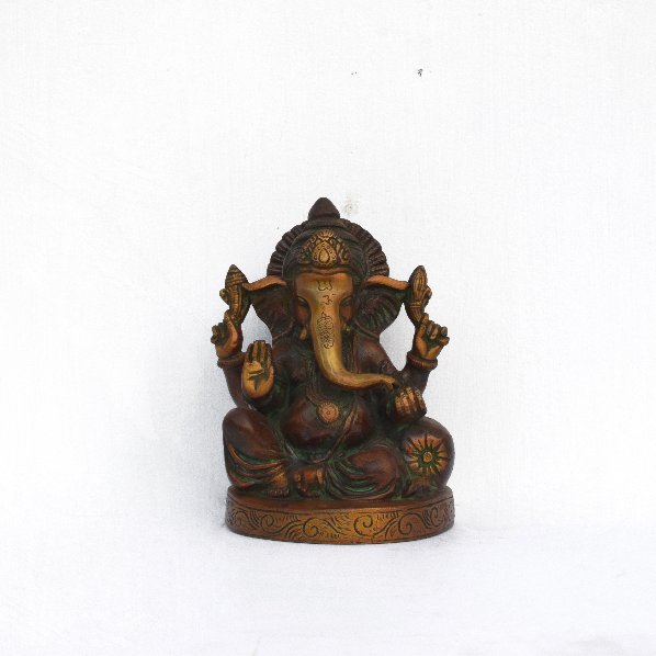 Brass Ganesh 7 inch X 5 inch X 4 inch 