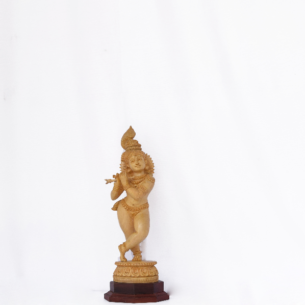 White wood Bala Krishna 14 inch 