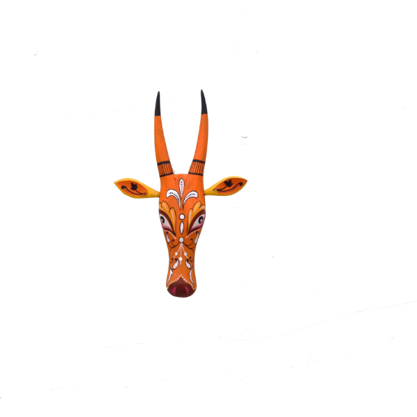 WOOD BULL HEAD PAINTED 17 INCH x 11 INCH 