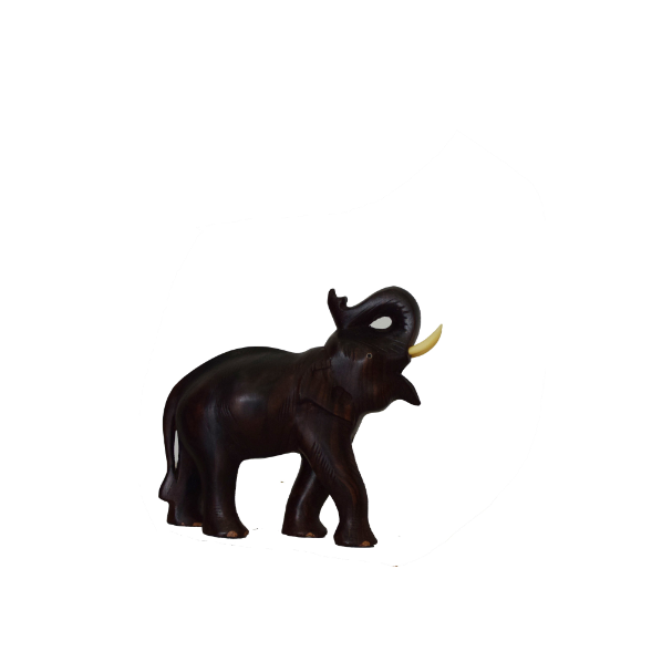 Rose wood Trunk Up Elephant 8 inch height X 9.5 inch width X 3.5 inch depth 